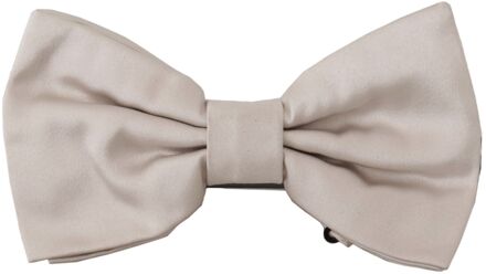 Dolce & Gabbana Grijze 100% Zijden Verstelbare Nek Papillon Mannenstrik - maat Grijs