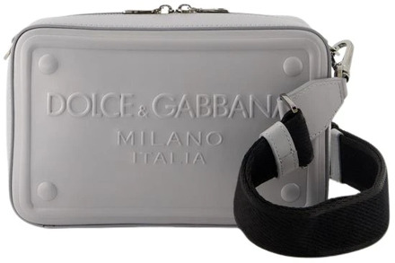 Dolce & Gabbana Grijze Leren Camera Crossbody Dolce & Gabbana , Gray , Heren - ONE Size