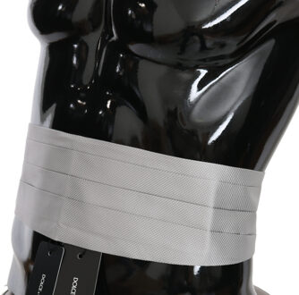 Dolce & Gabbana Grijze Mannen Taille Riem 100% Zijde Cummerbund Veelkleurig