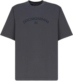Dolce & Gabbana Grijze T-shirt Girocollo Look 55 Dolce & Gabbana , Gray , Heren - Xl,L,M,S