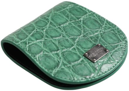 Dolce & Gabbana Groene Exotische Huid Munt Condom Houder Zakportemonnee - One Size