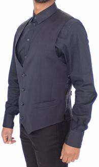 Dolce & Gabbana Heren Blauw Katoen Stretch Jurk Vest Blazer - maat