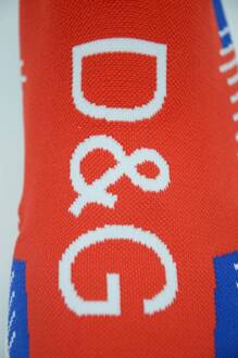 Dolce & Gabbana Heren Blauw Rode Sorrento Logo Sneakers Sokken Schoenen - maat Rood