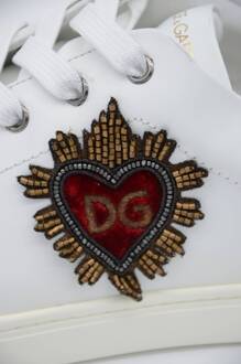 Dolce & Gabbana Heren Geborduurde Lage Sneakers - maat EU 46 / UK 11 Wit