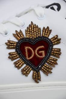 Dolce & Gabbana Heren Geborduurde Lage Sneakers Wit