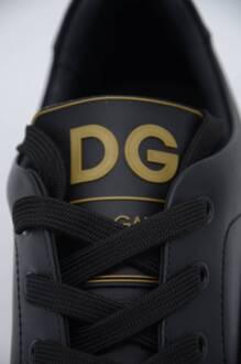Dolce & Gabbana Heren Leren Lage Sneakers - maat EU 41 / UK 7.5 Zwart