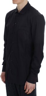 Dolce & Gabbana Heren Paarse Gestreepte Katoenen Pyjama Lounge Shirt - maat M