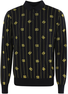Dolce & Gabbana Heren Sartoriale Knit Zwart/Lime Dolce & Gabbana , Black , Heren - XL