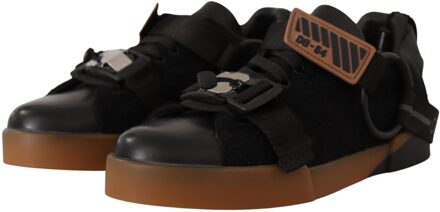Dolce & Gabbana Heren Zwarte Leren Lage Casual Sneakers