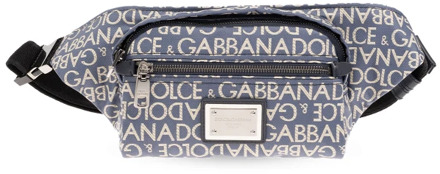 Dolce & Gabbana Heuptas met logo Dolce & Gabbana , Blue , Heren - ONE Size