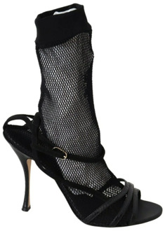 Dolce & Gabbana Hoge hak sandalen met gekruiste bandjes Dolce & Gabbana , Black , Dames - 41 Eu,38 Eu,35 1/2 Eu,38 1/2 Eu,39 1/2 Eu,39 Eu,37 1/2 EU