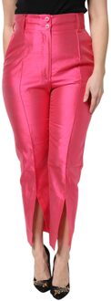 Dolce & Gabbana Hoge taille broek met zijsplitten Stoffig Roze - EU 40 / UK 12