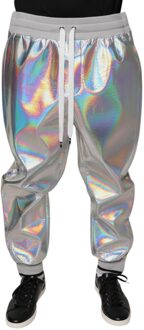 Dolce & Gabbana Holografische Joggingbroek Zilveren Broek - maat Lichtgrijs