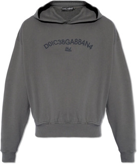 Dolce & Gabbana Hoodie met logo Dolce & Gabbana , Gray , Heren - Xl,L,M,S,Xs