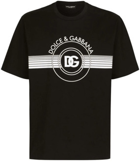 Dolce & Gabbana Iconische Nero Logo Print T-Shirt Dolce & Gabbana , Black , Heren - 2Xl,Xl,L,M
