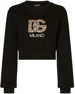 Dolce & Gabbana Italiaans Gemaakt Sweatshirt Dolce & Gabbana , Black , Dames - S,Xs
