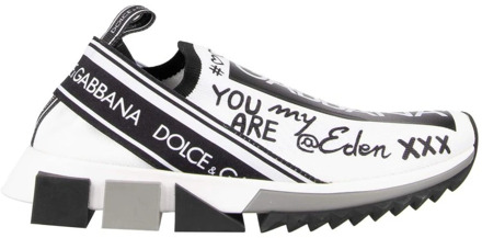 Dolce & Gabbana Italiaanse Technische Stoffen Sneakers Dolce & Gabbana , White , Dames - 35 EU