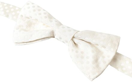 Dolce & Gabbana Ivoor Fantasy Patroon Verstelbare Necktie Papillon Strik Wit - One Size