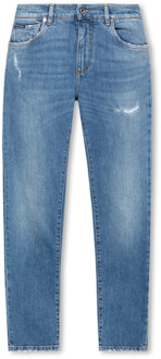 Dolce & Gabbana Jeans met logo Dolce & Gabbana , Blue , Heren - 2Xl,L