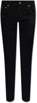 Dolce & Gabbana Jeans met strass-steentjes Dolce & Gabbana , Black , Heren - Xl,M