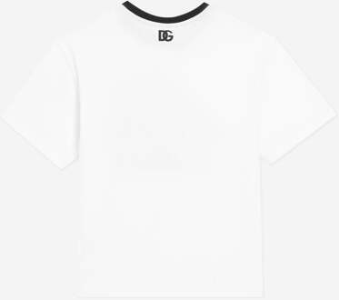 Dolce & Gabbana Jongens T-Shirt met Logoprint in Wit - 8J / 128cm