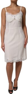 Dolce & Gabbana Kant-gezoomde Slipdress Wit - EU 40 / UK 12