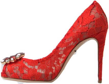 Dolce & Gabbana Kant Peeptoe Hakken High Heel Rood - EU 36
