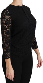 Dolce & Gabbana Kant Strik Top met 3/4 Mouwen Stijl Zwart