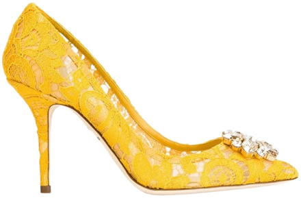 Dolce & Gabbana Kanten hof schoenen Dolce & Gabbana , Yellow , Dames - 39 Eu,38 1/2 Eu,36 Eu,37 Eu,37 1/2 EU