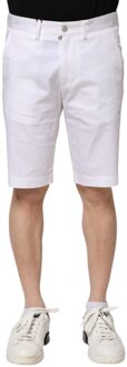 Dolce & Gabbana Katoenen Chino Regular Fit Shorts Wit