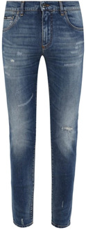 Dolce & Gabbana Katoenen Denim Skinny Jeans Dolce & Gabbana , Blue , Heren - 3XL