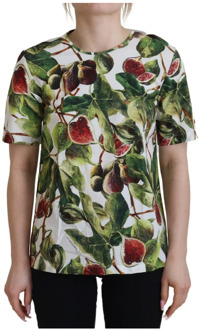 Dolce & Gabbana Katoenen Fruit T-shirt Dolce & Gabbana , Green , Dames - 3XS