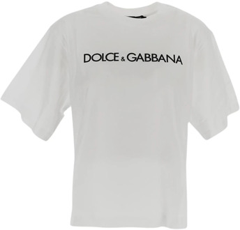 Dolce & Gabbana Katoenen T-shirt Dolce & Gabbana , White , Dames - M,S,Xs