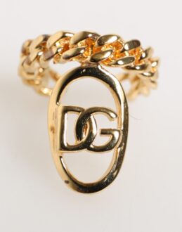 Dolce & Gabbana Kettingring Dg Charm Mosterdgeel - One Size