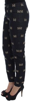 Dolce & Gabbana Key Print Slimfit Jeans - maat Navy