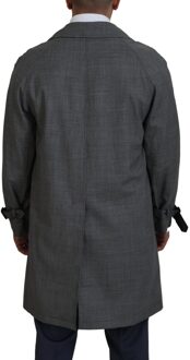 Dolce & Gabbana Klassiek Fit Glen Plaid Mantel Grijs - EU 44