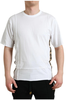 Dolce & Gabbana Klassiek Logo Katoenen T-shirt Dolce & Gabbana , White , Heren - XS