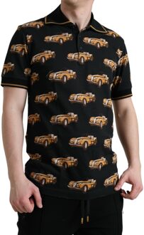 Dolce & Gabbana Klassieke Auto's Poloshirt Korte Mouwen Zwart - EU 44