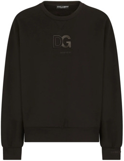 Dolce & Gabbana Klassieke Logo Patch Sweatshirt Dolce & Gabbana , Black , Heren - M