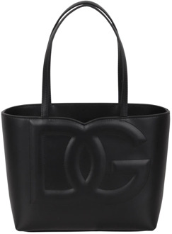 Dolce & Gabbana Kleine leren logo tas shopper Dolce & Gabbana , Black , Dames - ONE Size