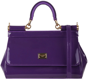 Dolce & Gabbana Kleine Sicilië Patentleren Tas Dolce & Gabbana , Purple , Dames - ONE Size
