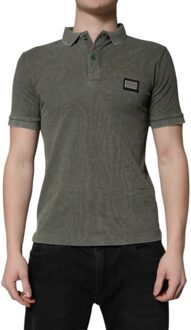 Dolce & Gabbana Korte Mouw Polo Shirt Grijs - EU 44
