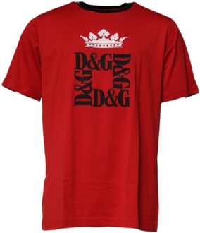 Dolce & Gabbana Kroonlogo Korte Mouwen T-shirt Rood