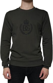 Dolce & Gabbana Kroonlogo Sweatshirt Olijfgroen - maat EU 44 Donkergrijs
