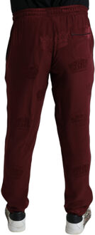 Dolce & Gabbana Kroonprint Casual Broek Donkerrood - EU 46