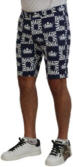 Dolce & Gabbana Kroonprint Shorts Zomerstijl Navy - EU 44