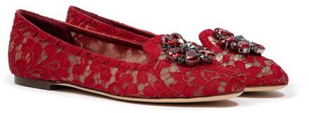 Dolce & Gabbana Lace Ballerina's Rode Versierde Ballerina's Bruin - EU 37