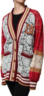 Dolce & Gabbana Lace Cardigan Breiwerk Patchwork Lichtroze - EU 38 / UK 10