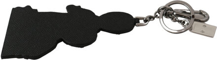 Dolce & Gabbana Leather Dominico Stefano #dgfamily Logo Badge Dames Keychain Zwart - One Size