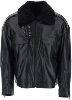 Dolce & Gabbana Leather Jackets Dolce & Gabbana , Black , Heren - XL